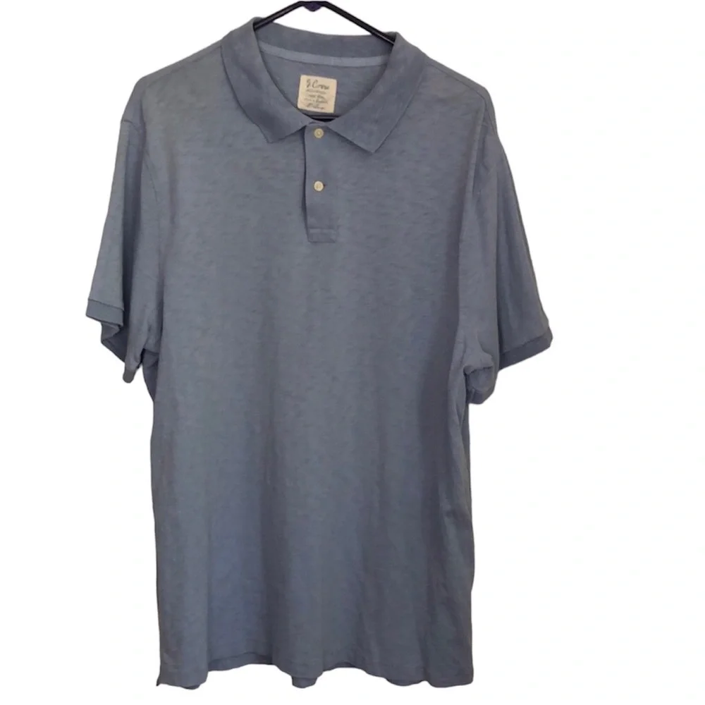 J Crew light blue short sleeve polo shirt size XL 100% Cotton lightweight preppy